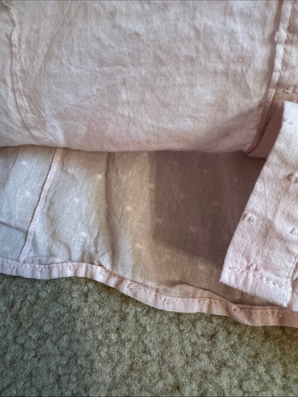 Light Pink Ruffled Button-Front Top - Size Large - Picture 7 of 10